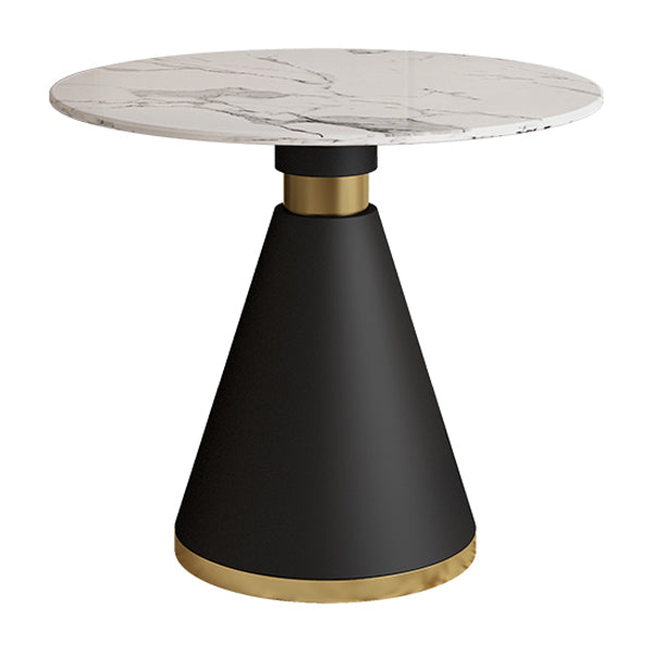 Metal Traditional Luxury Round Table Sintered Stone Top Table with Metal Pedestal