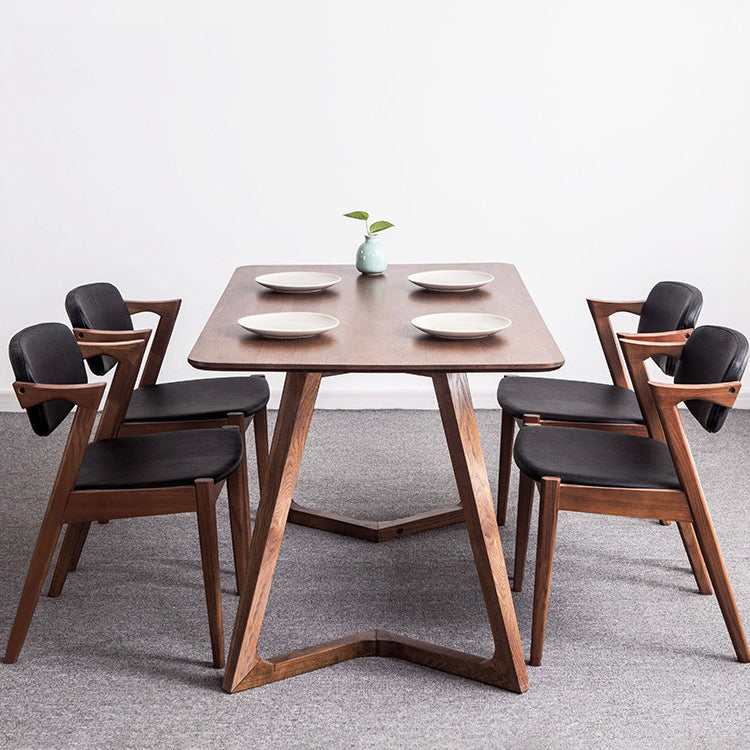 Rectangle Dining Table with Double Pedestal Modern Pine Wood Table for Restaurant