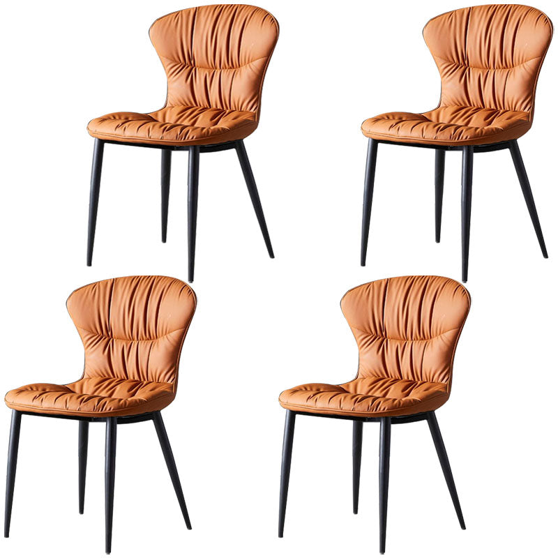 Industrial Metal Armless Chair Solid Back Dining Kitchen Room Chair