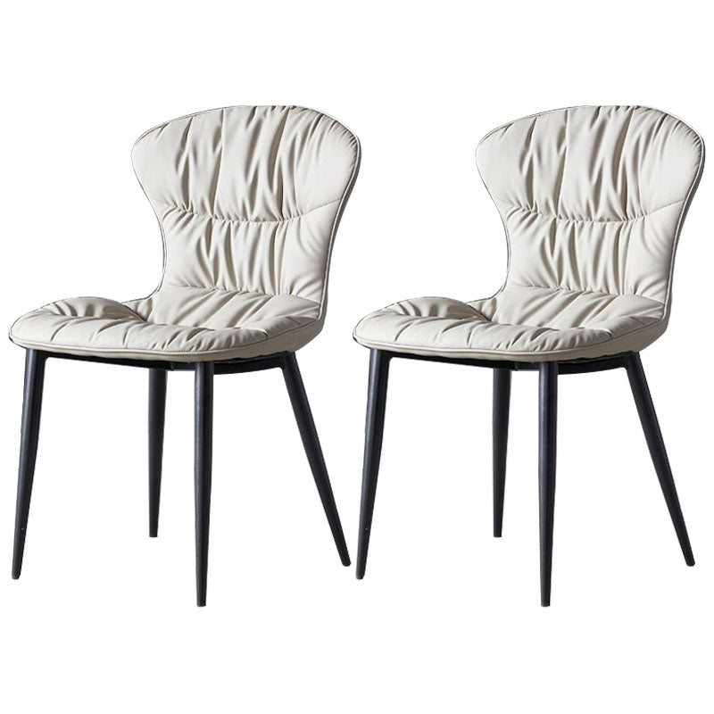 Industrial Metal Armless Chair Solid Back Dining Kitchen Room Chair