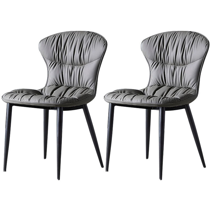 Industrial Metal Armless Chair Solid Back Dining Kitchen Room Chair