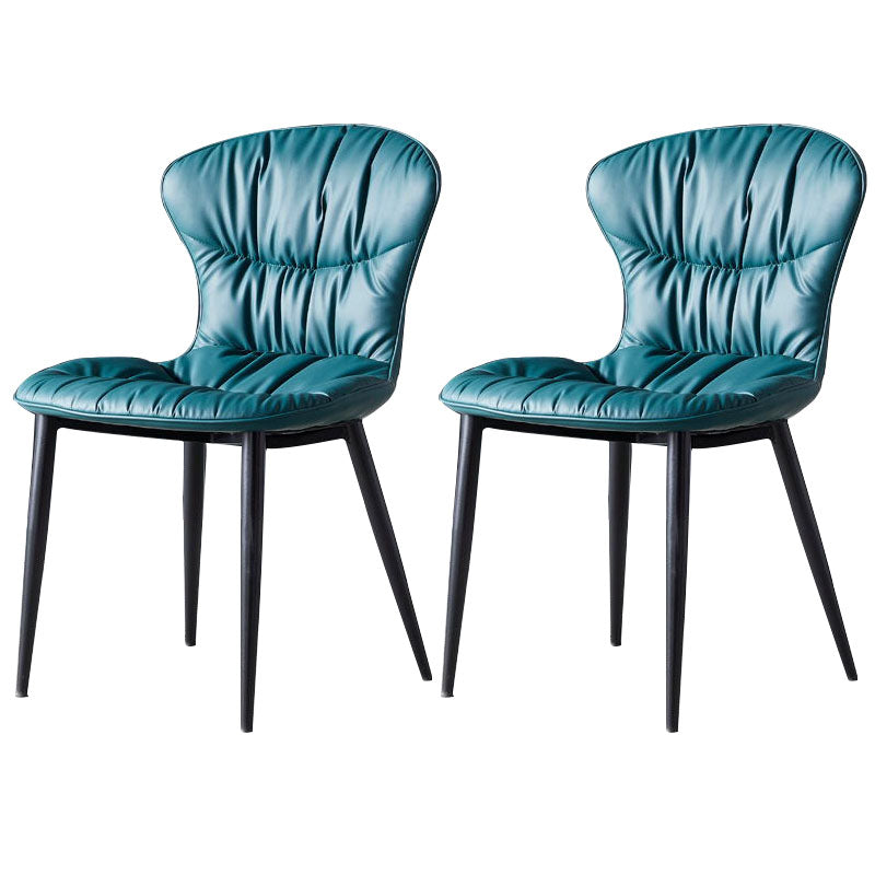 Industrial Metal Armless Chair Solid Back Dining Kitchen Room Chair