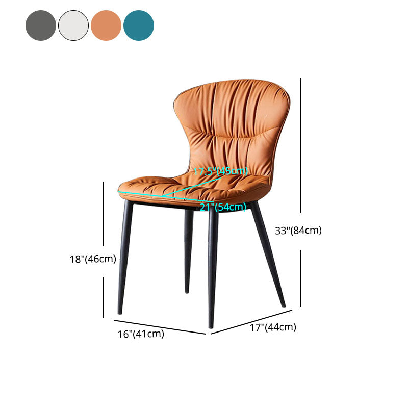 Industrial Metal Armless Chair Solid Back Dining Kitchen Room Chair