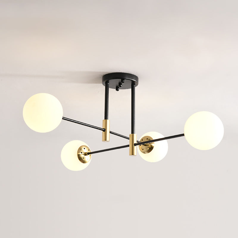 Ball Glass Shade Ceiling Light Modern Bedroom Ceiling Lamp Fixture
