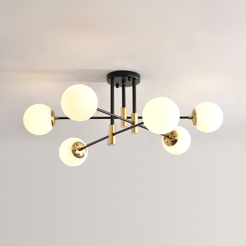 Ball Glass Shade Ceiling Light Modern Bedroom Ceiling Lamp Fixture