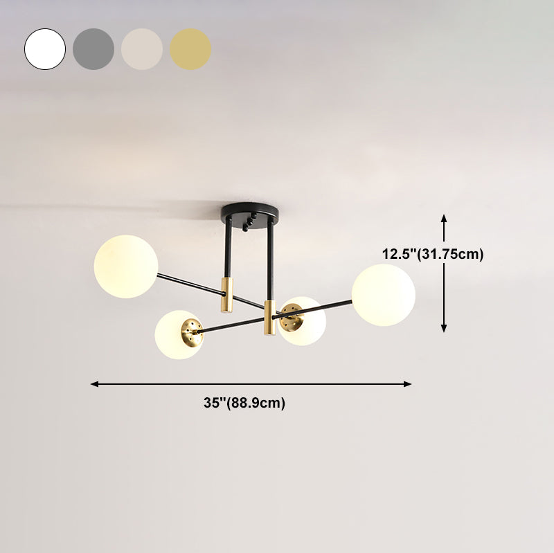 Ball Glass Shade Ceiling Light Modern Bedroom Ceiling Lamp Fixture