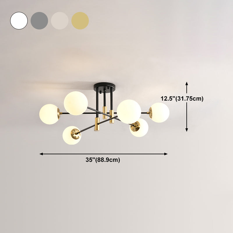 Ball Glass Shade Ceiling Light Modern Bedroom Ceiling Lamp Fixture