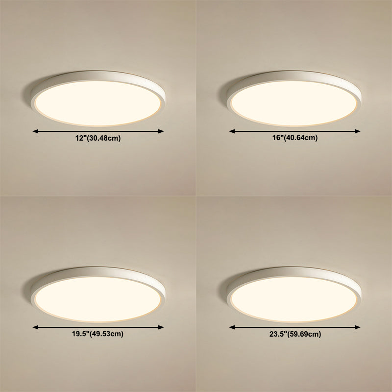 Round Ceiling Light Acrylic Simplicity LED Flush Mount Ceiling Lamp Fixture in White