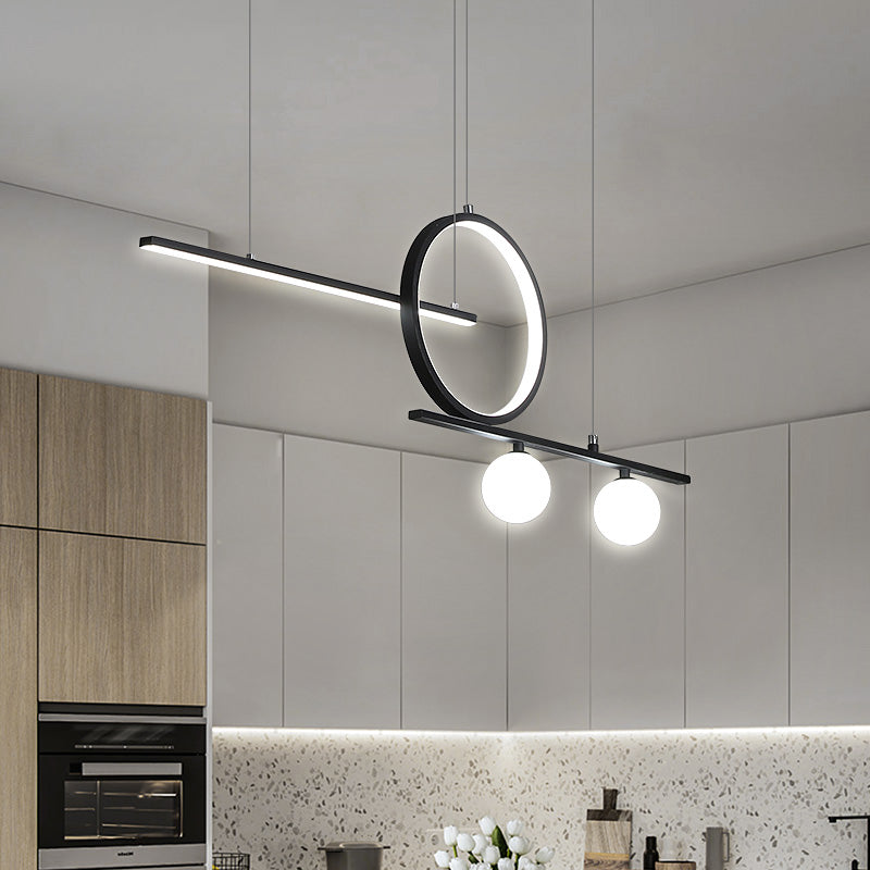 Linear Dining Room Island Light 4-Light Minimalist Hanging Light