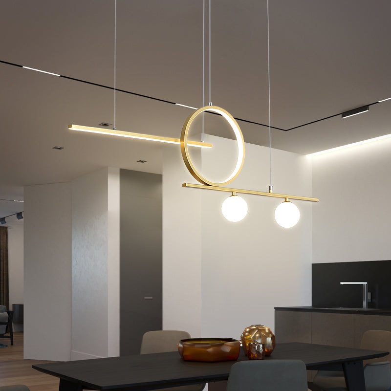 Linear Dining Room Island Light 4-Light Minimalist Hanging Light