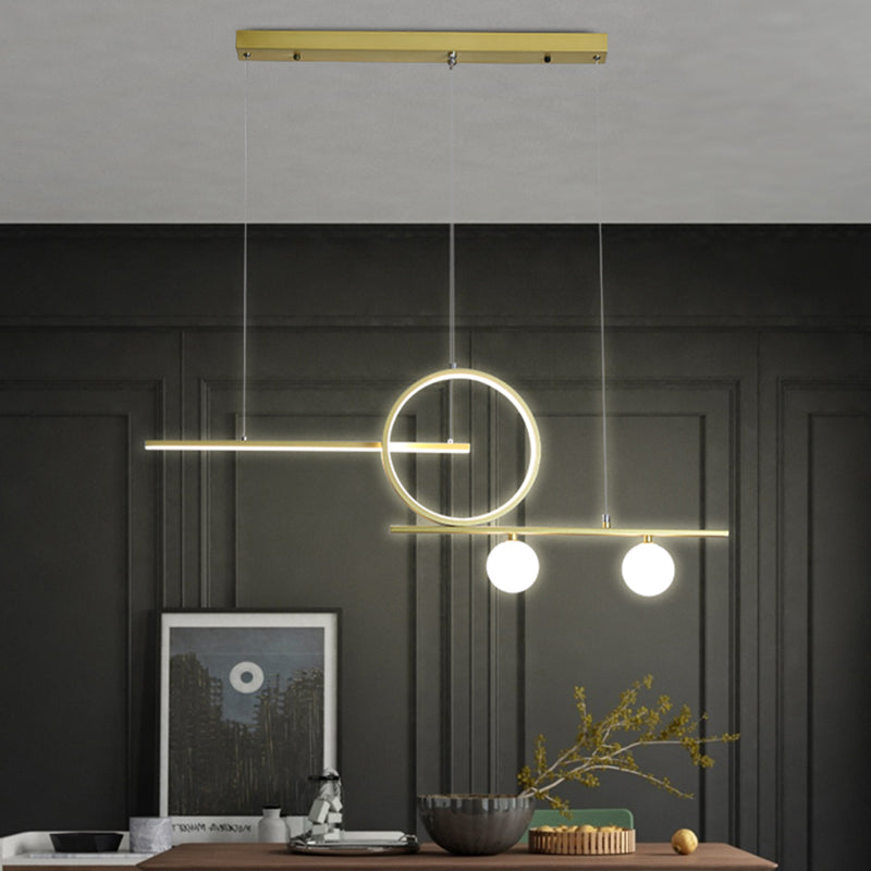 Linear Dining Room Island Light 4-Light Minimalist Hanging Light