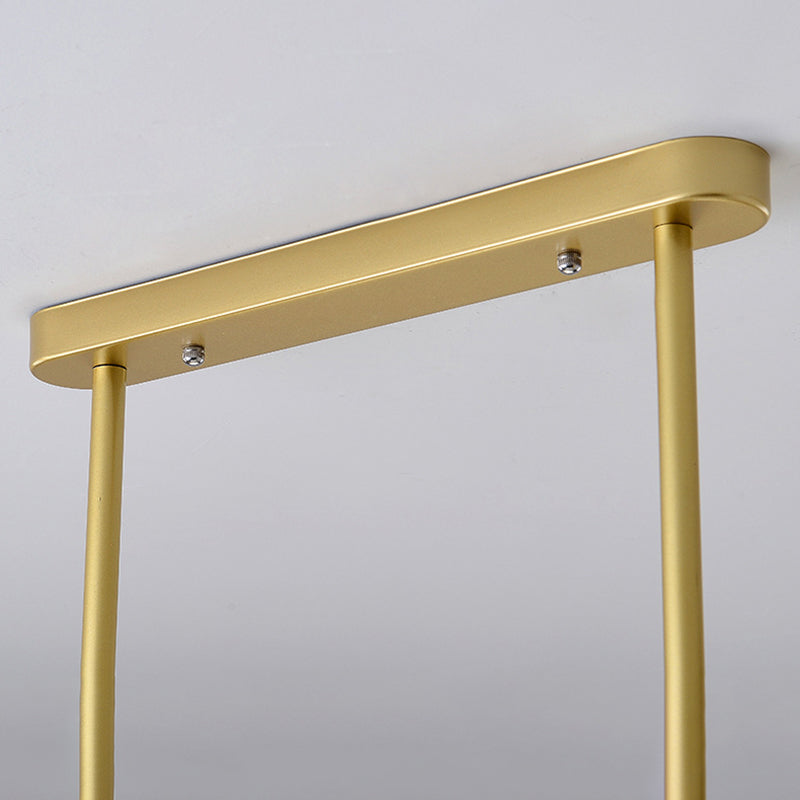 Glass Shade Island Light Fixture Contemporary Gold Suspension Light for Dining Room