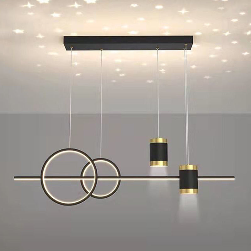 Contemporary Style Linear Shape Island Lighting Ideas Metal Island Pendants