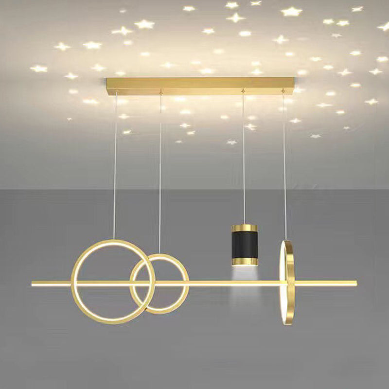 Contemporary Style Linear Shape Island Lighting Ideas Metal Island Pendants