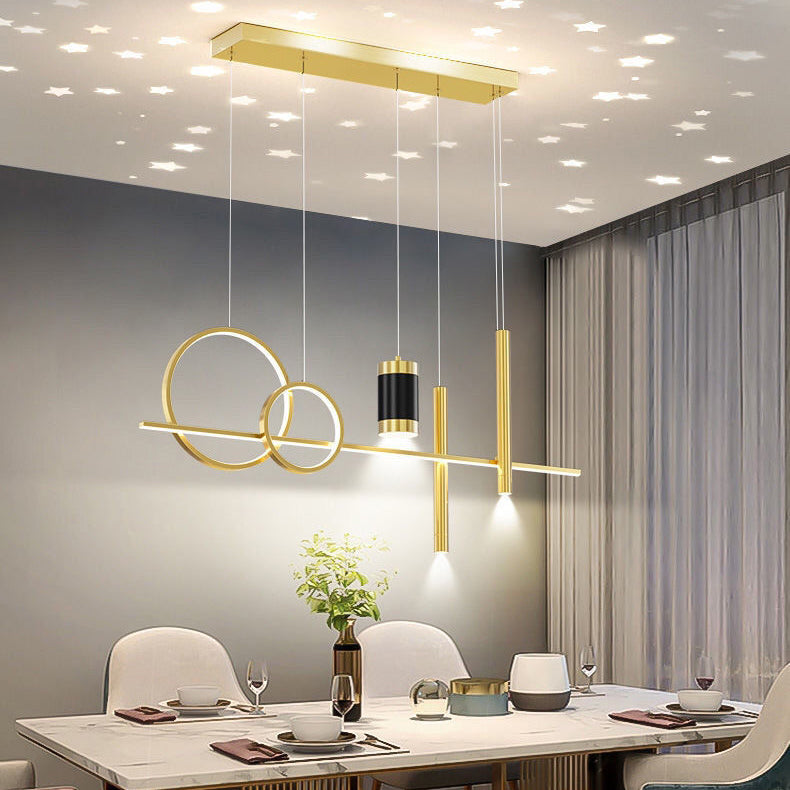 Contemporary Style Linear Shape Island Lighting Ideas Metal Island Pendants