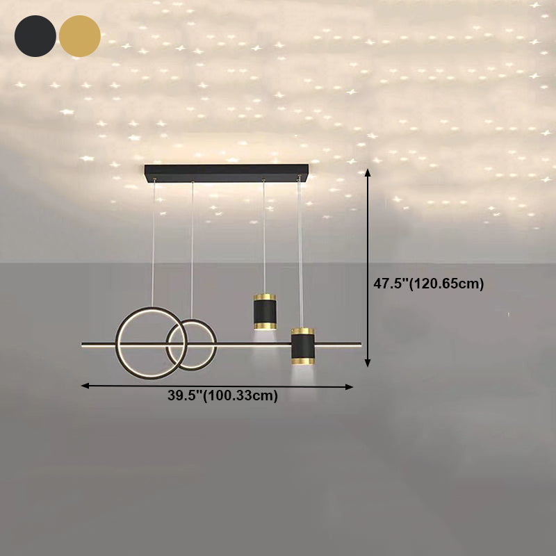 Contemporary Style Linear Shape Island Lighting Ideas Metal Island Pendants
