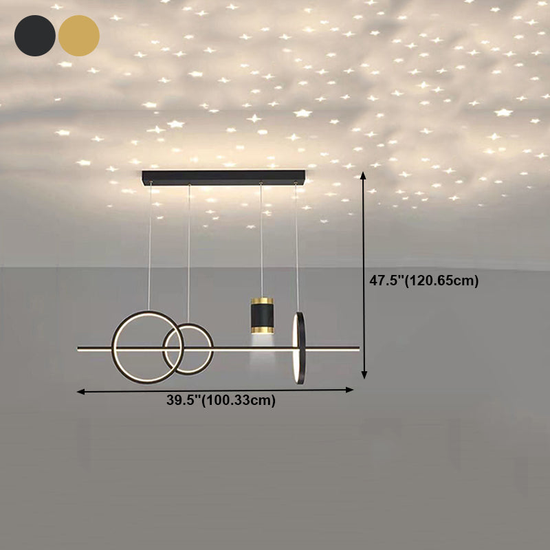 Contemporary Style Linear Shape Island Lighting Ideas Metal Island Pendants