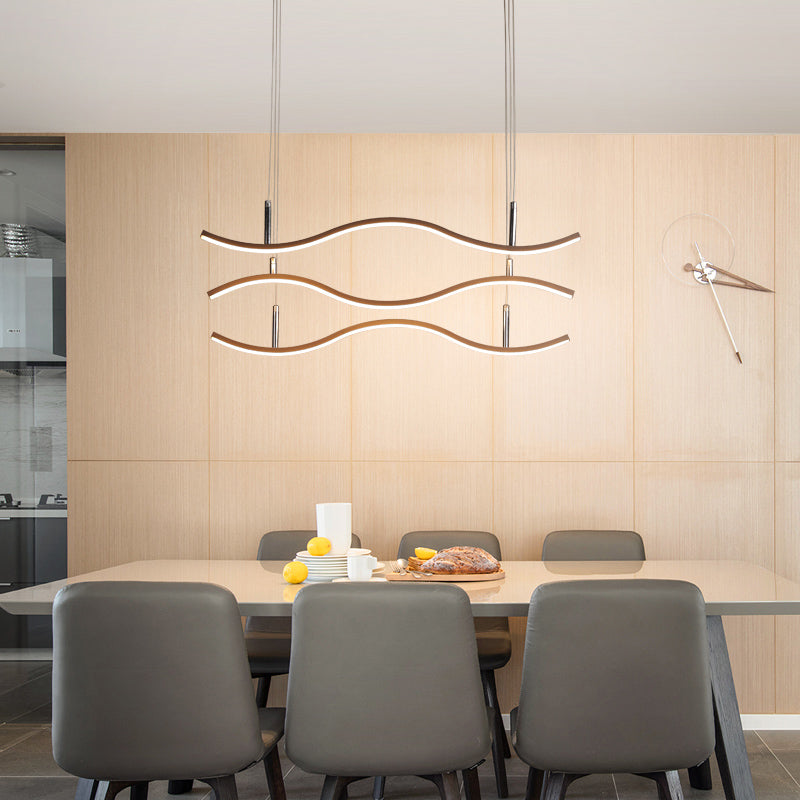 Contemporary Style Linear Shape Island Lighting Ideas Metal 3 Light Island Pendants