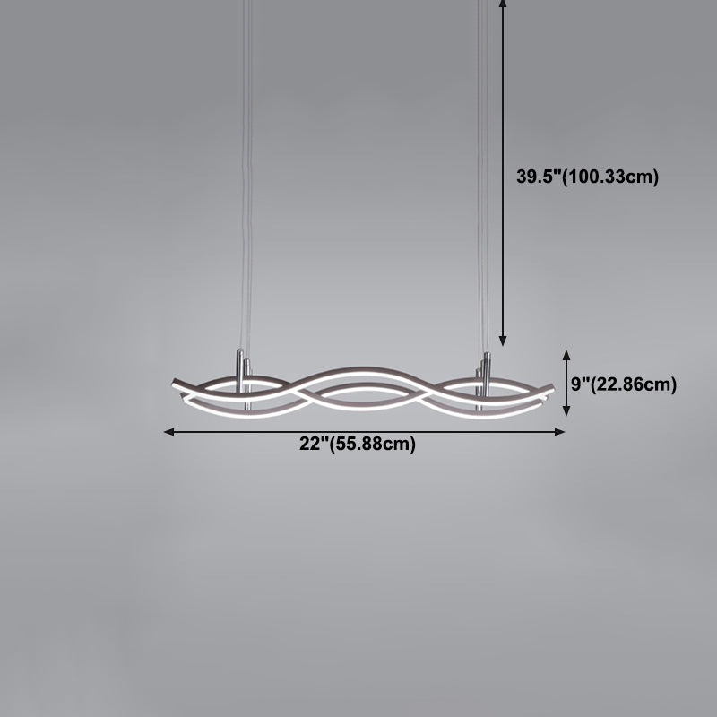 Contemporary Style Linear Shape Island Lighting Ideas Metal 3 Light Island Pendants