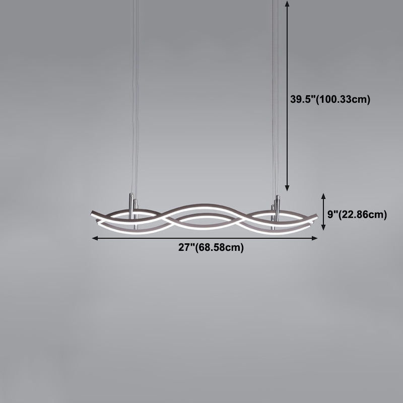 Contemporary Style Linear Shape Island Lighting Ideas Metal 3 Light Island Pendants