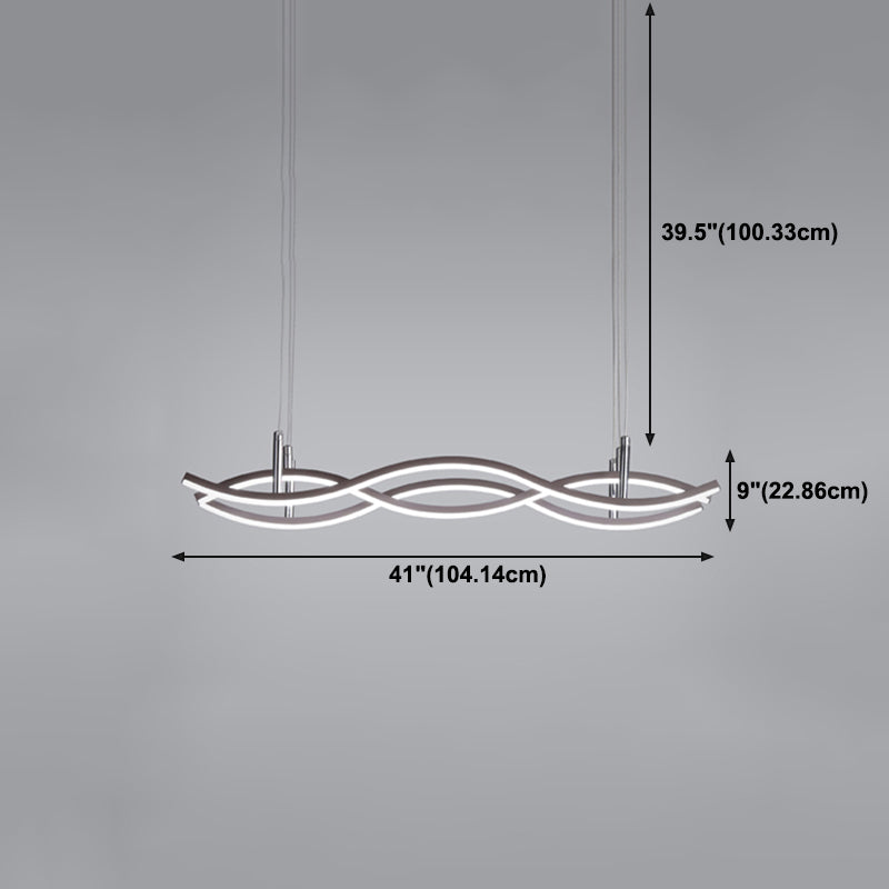 Contemporary Style Linear Shape Island Lighting Ideas Metal 3 Light Island Pendants