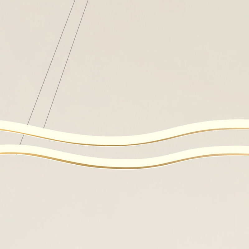 Estilo moderno forma lineal colgante metal luz 1 accesorio de iluminación colgante de luz en oro