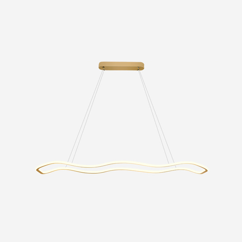 Estilo moderno forma lineal colgante metal luz 1 accesorio de iluminación colgante de luz en oro