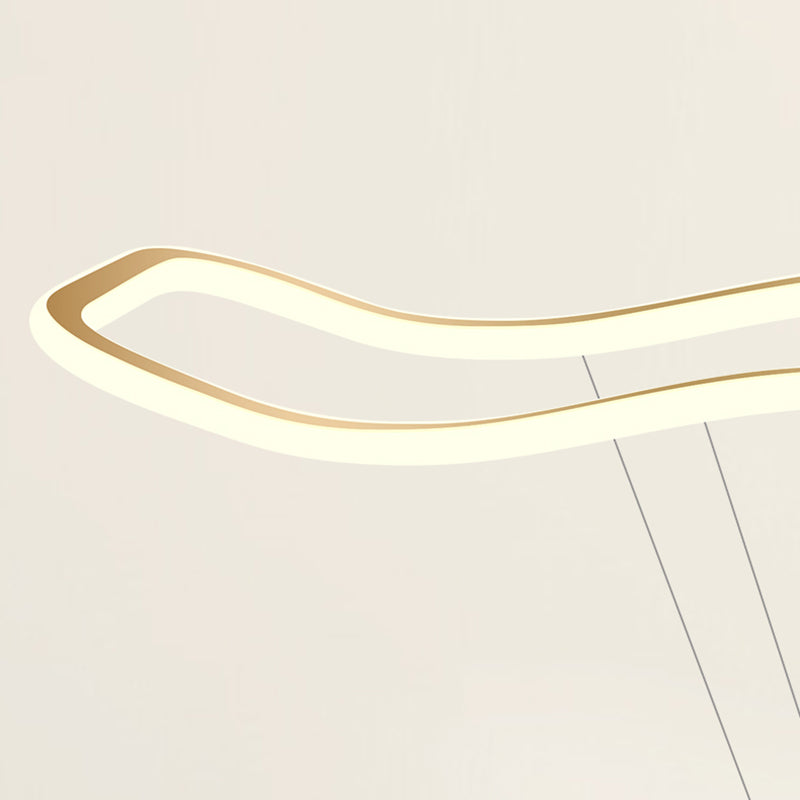 Estilo moderno forma lineal colgante metal luz 1 accesorio de iluminación colgante de luz en oro