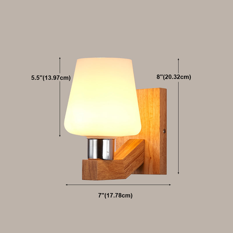 Modern Style Geometric Wall Light Sconces Wood 1 Light Wall Lighting Ideas