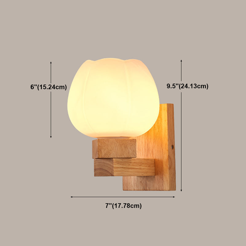 Modern Style Geometric Wall Light Sconces Wood 1 Light Wall Lighting Ideas