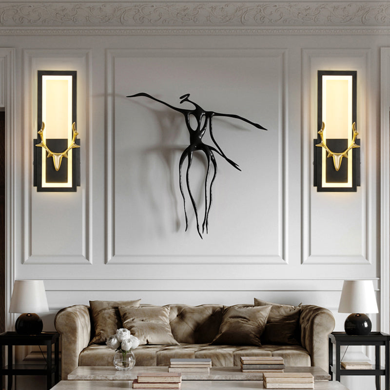 Metal Square Shape Wall Light Modern Style 1 Light Wall Mounted Light Fixture