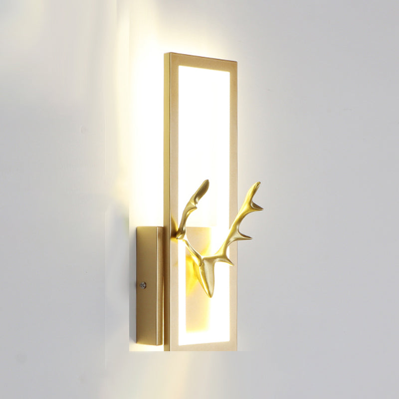 Metal Square Shape Wall Light Modern Style 1 Light Wall Mounted Light Fixture