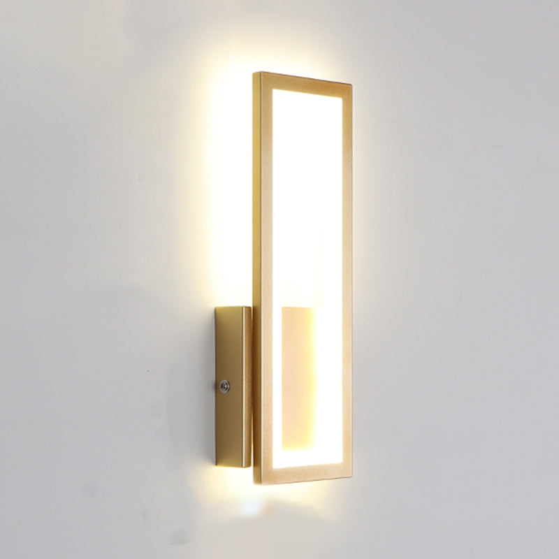 Metal Square Shape Wall Light Modern Style 1 Light Wall Mounted Light Fixture