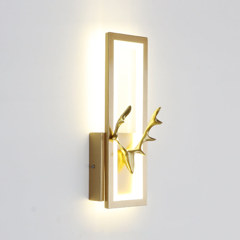 Metal Square Shape Wall Light Modern Style 1 Light Wall Mounted Light Fixture