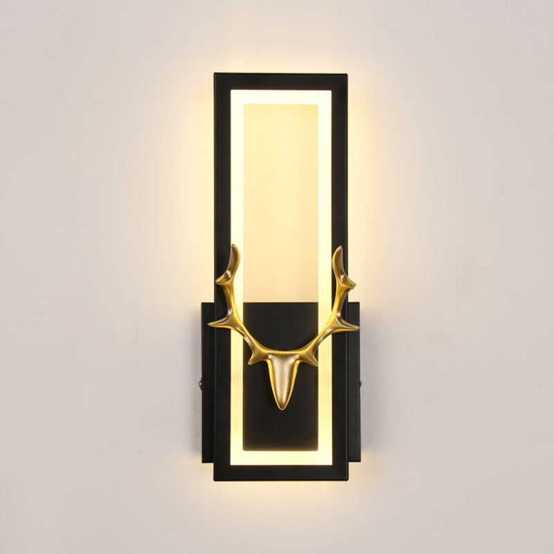 Metal Square Shape Wall Light Modern Style 1 Light Wall Mounted Light Fixture