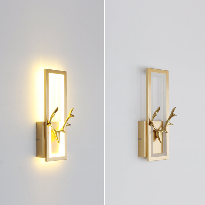 Metal Square Shape Wall Light Modern Style 1 Light Wall Mounted Light Fixture