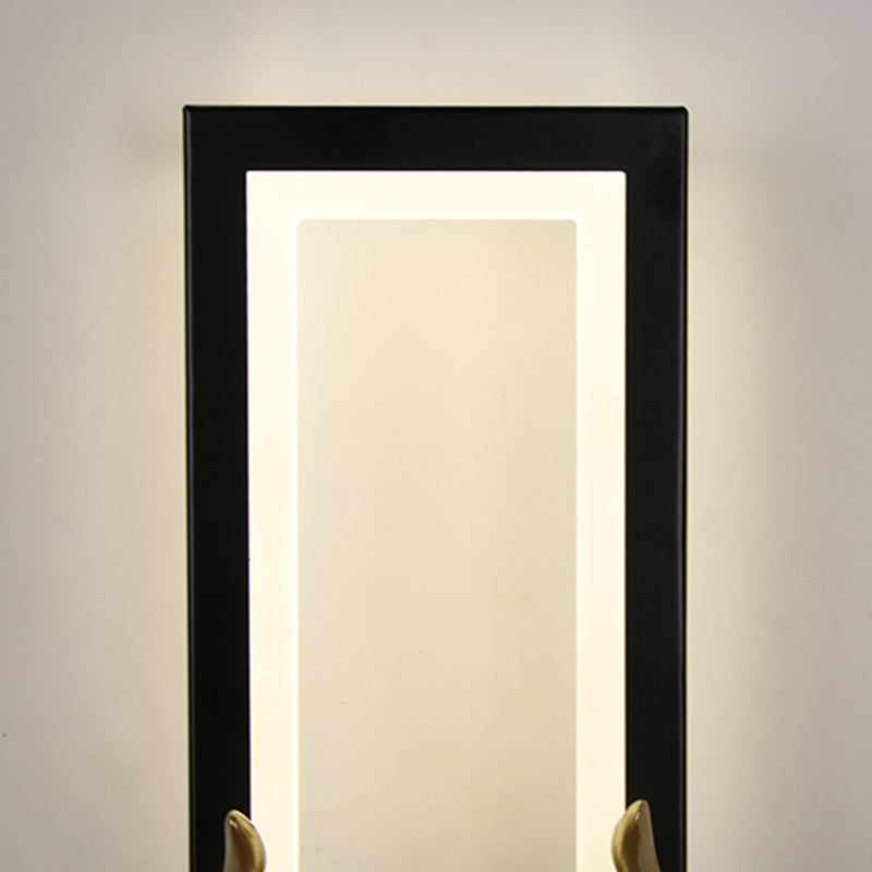 Metal Square Shape Wall Light Modern Style 1 Light Wall Mounted Light Fixture