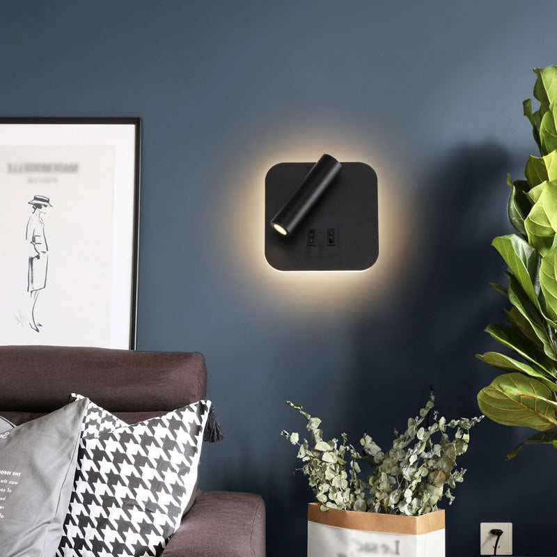 Nordic Style Metal Wall Light Geometry Reading Rotatable LED Wall Lamp for Bedroom
