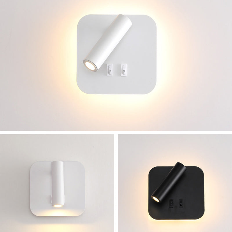Nordic Style Metal Wall Light Geometry Reading Rotatable LED Wall Lamp for Bedroom