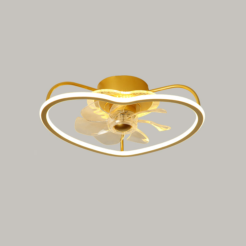 Kids Style Linear Shape Ceiling Fan Lights Metal LED Ceiling Fan Lamps
