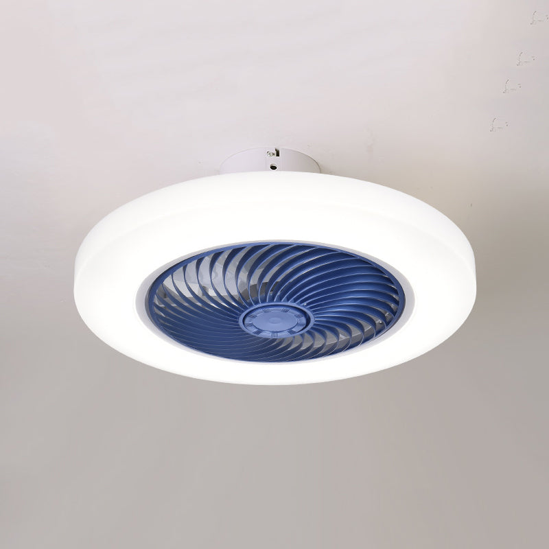 Modern Colorful LED Fan Light Metal 1 Light Flush Mount Light for Living Room