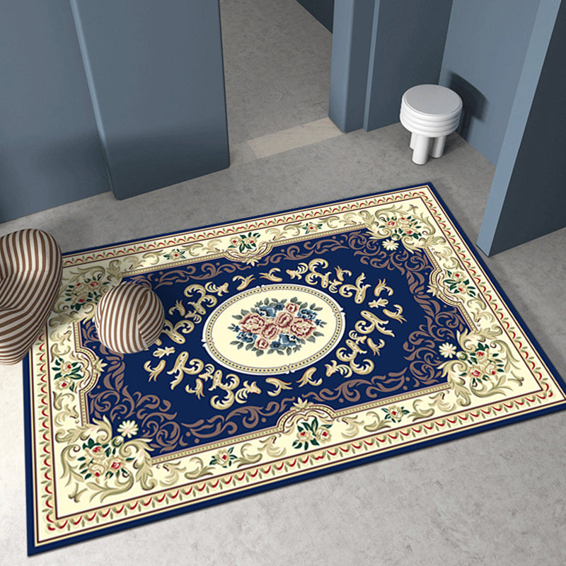 Wine Red 3D Printing Rug Polyester Modern Area Rug Stain Resistant Rug for Living Room