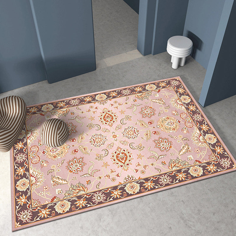 Wine Red 3D Printing Rug Polyester Modern Area Rug Stain Resistant Rug for Living Room