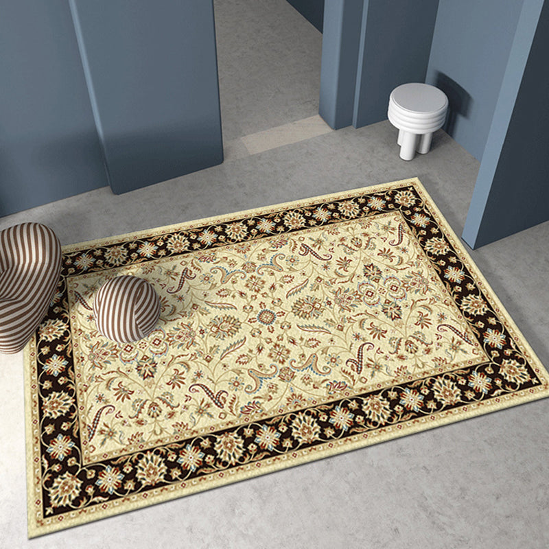 Wine Red 3D Printing Rug Polyester Modern Area Rug Stain Resistant Rug for Living Room