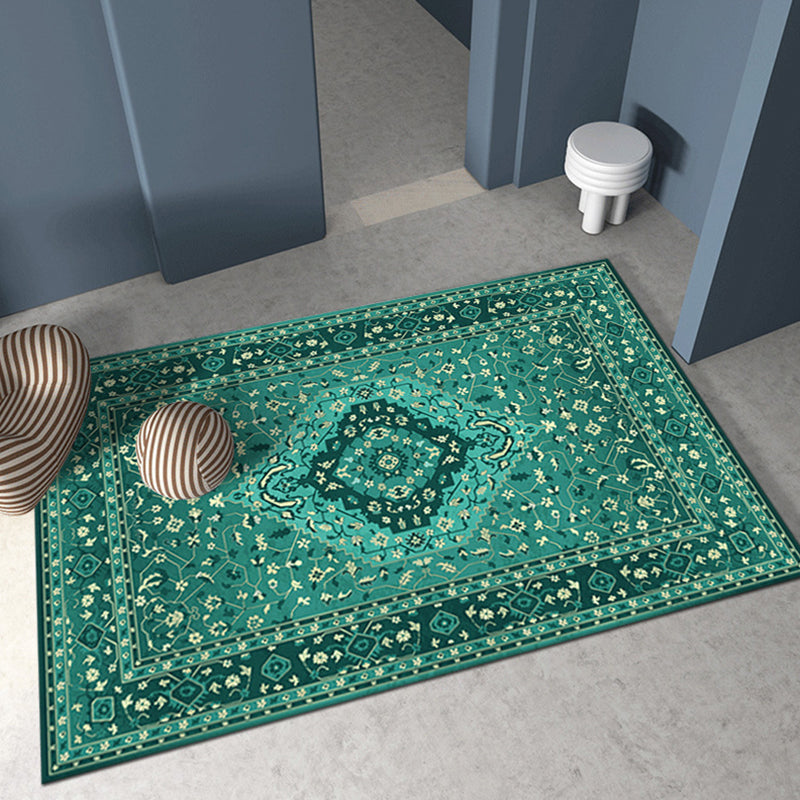 Wine Red 3D Printing Rug Polyester Modern Area Rug Stain Resistant Rug for Living Room