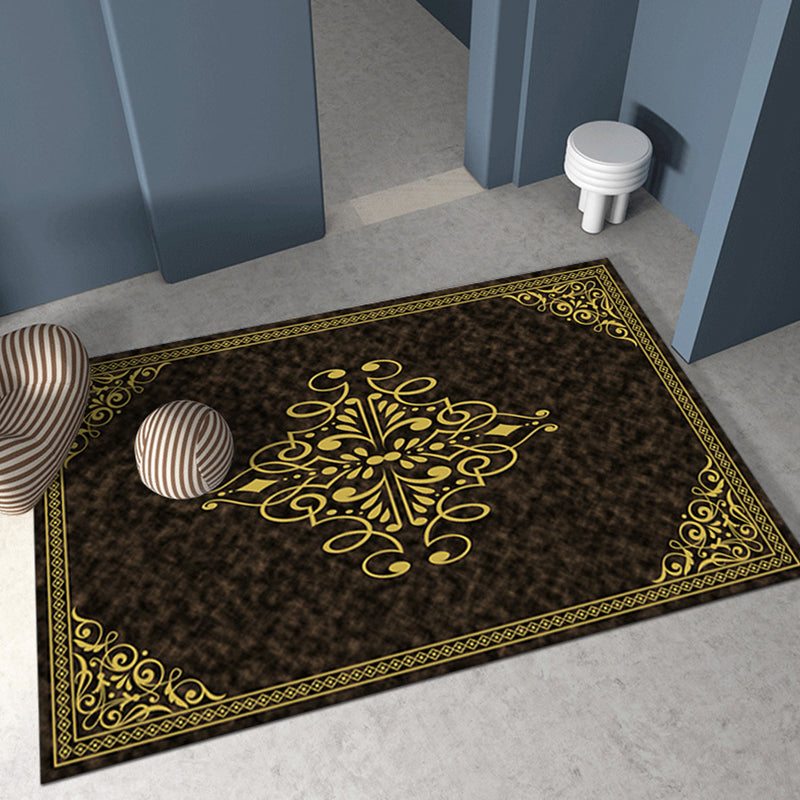 Wine Red 3D Printing Rug Polyester Modern Area Rug Stain Resistant Rug for Living Room