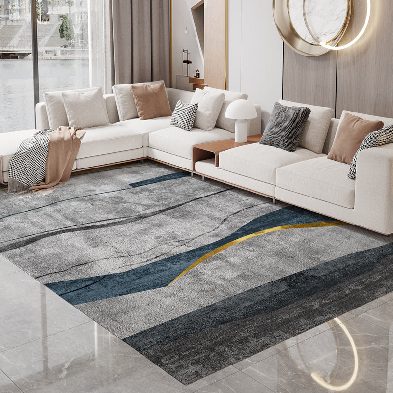 Pink Modern Rug Polyester Circle Area Rug Stain Resistant Rug for Living Room