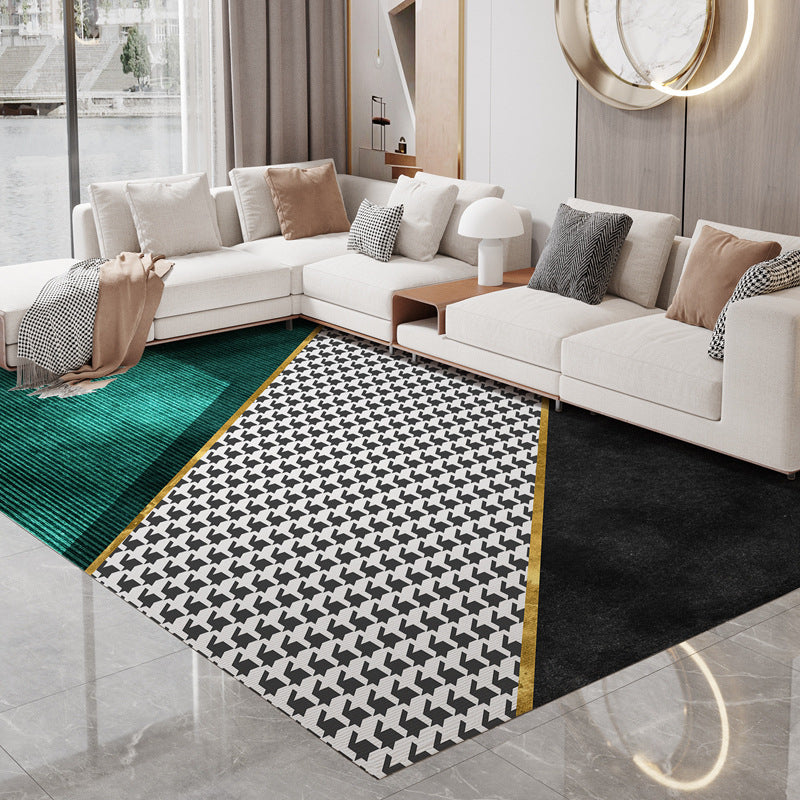 Pink Modern Rug Polyester Circle Area Rug Stain Resistant Rug for Living Room