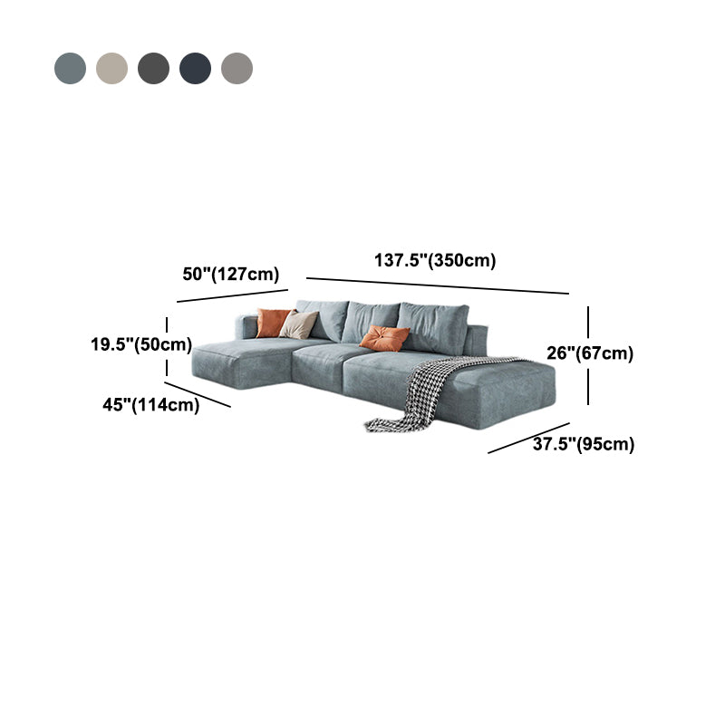 Glam Style Sectional Latex/down Upholstery Filled Faux Leather Sofa