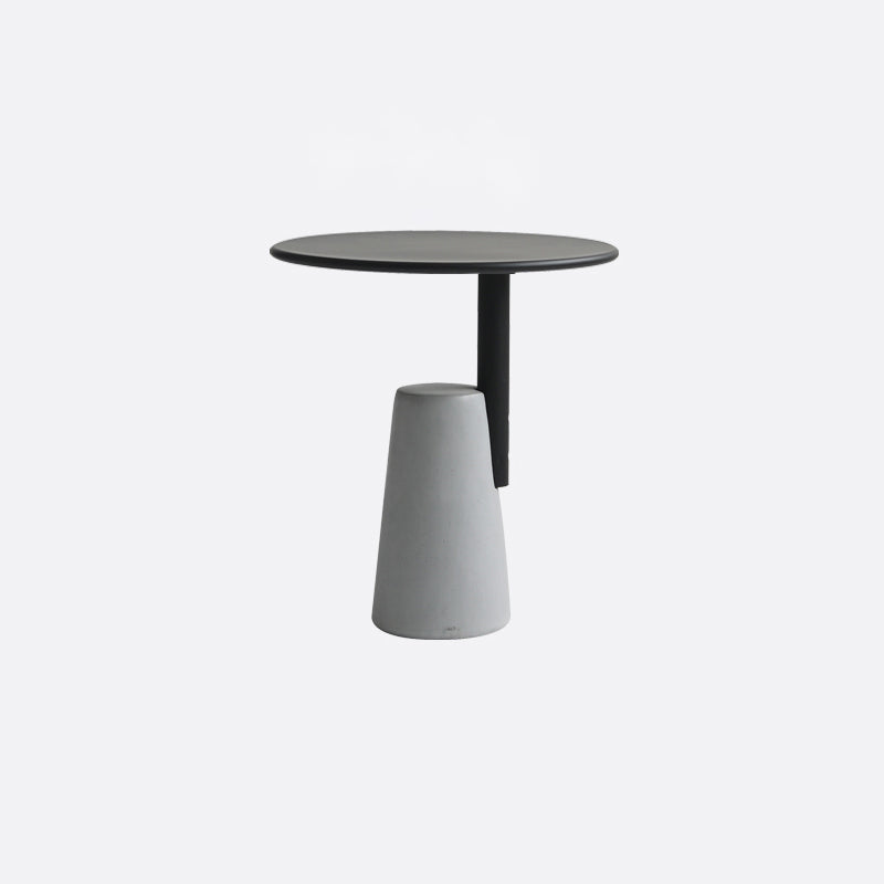 Modern Single Leg Base Solid Color Metal Round Top Coffee Table